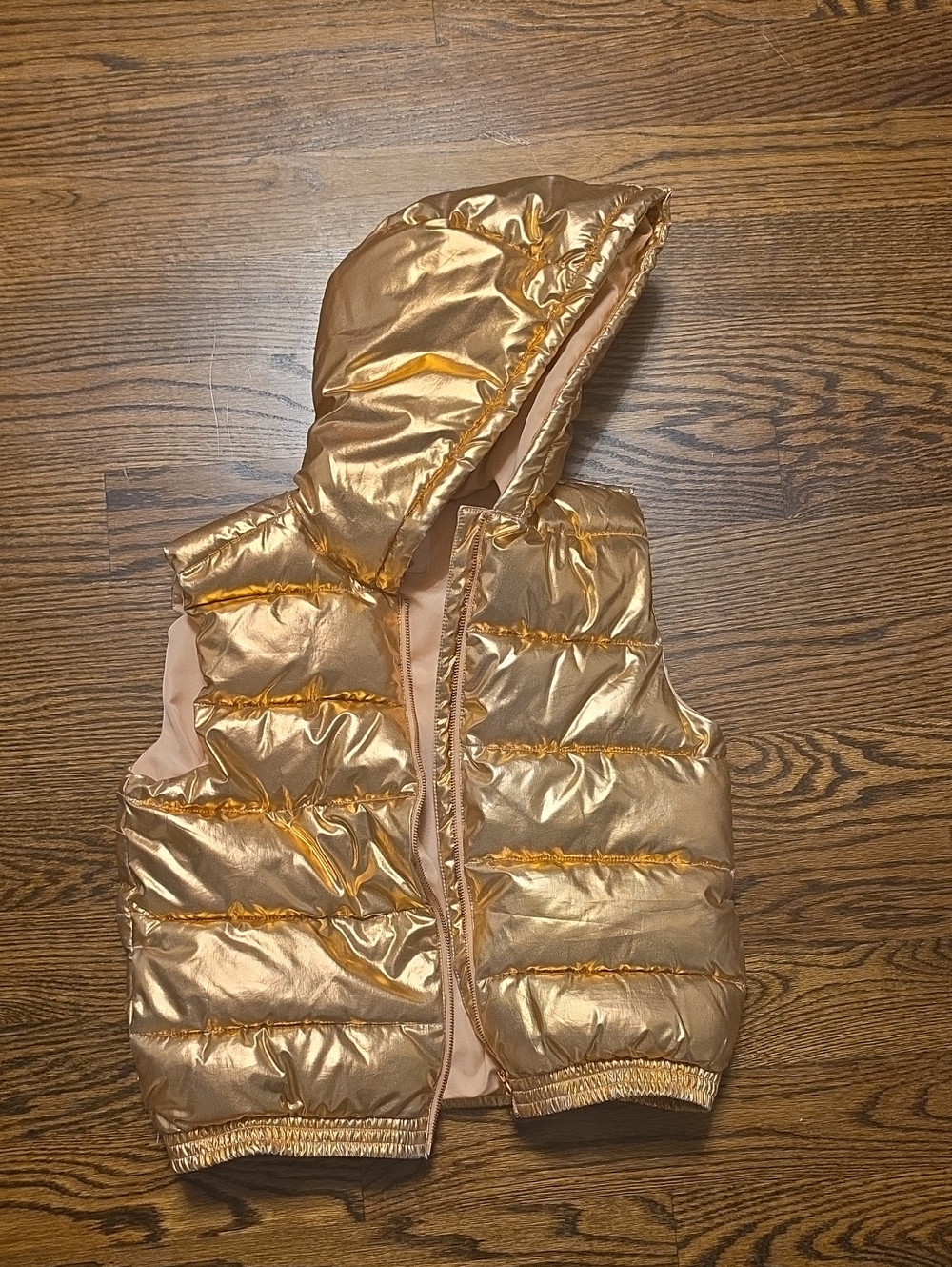 Janie and Jack Metallic Gold Hooded Puffer Vest